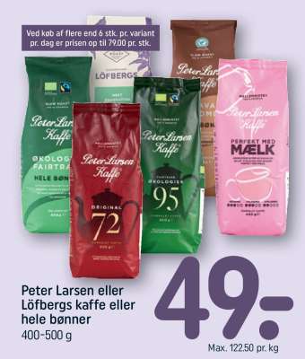 Peter Larsen eller Löfbergs kaffe eller hele bønner