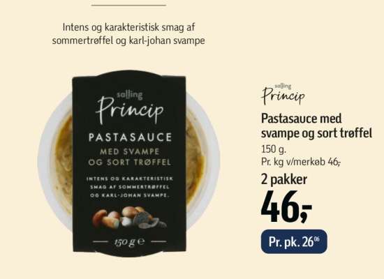 Pastasauce med svampe og sort trøffel