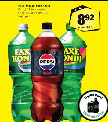 Pepsi Max el. Faxe Kondi