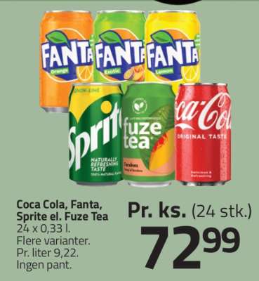 Coca Cola, Fanta, Sprite el. Fuze Tea