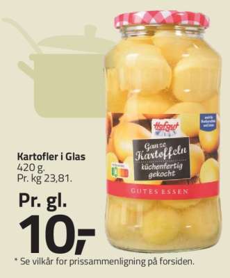 Kartofler i Glas