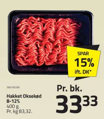 Hakket oksekød 8-12%