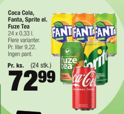 Coca Cola, Fanta, Sprite el. Fuze Tea