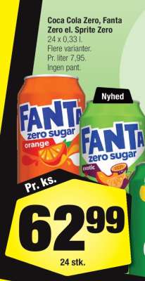Coca Cola Zero, Fanta Zero el. Sprite Zero