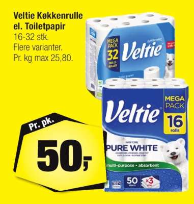 Veltie Køkkenrulle el. Toiletpapir