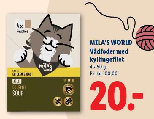 MILA'S WORLD Vådfoder med kyllingefilet