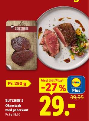 BUTCHER'S Oksesteak med peberkant