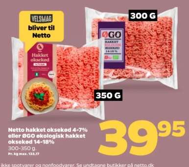Netto hakket oksekød