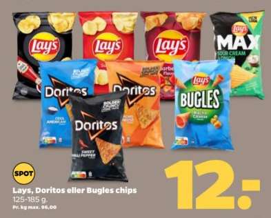 Lays, Doritos eller Bugles chips
