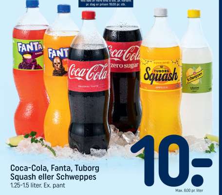 Coca-Cola, Fanta, Tuborg Squash eller Schweppes