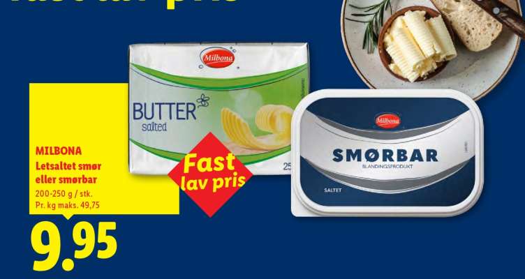 MILBONA Letsaltet smør eller smørbar